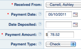 Record payments received